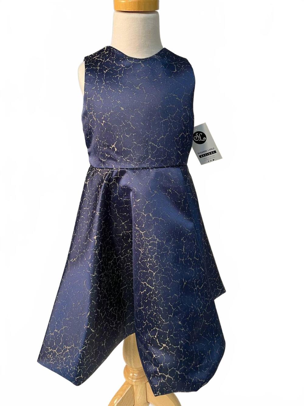 NEW SUSANNE LIVELY girl's twirl dress in navy